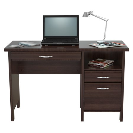 Inval Computer Desk 47 in. W Rectangular Espresso 2 Drawer with Keyboard Tray ES-2403